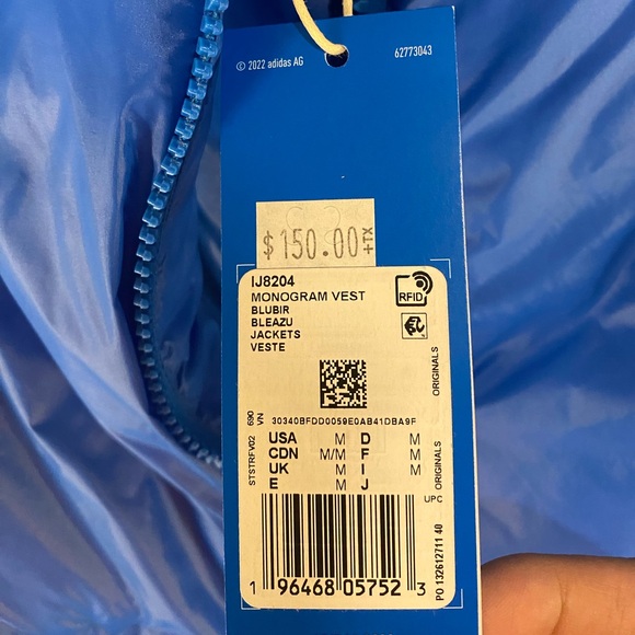 Adidas Monogram Vest Blue | Size Medium - Picture 5 of 8